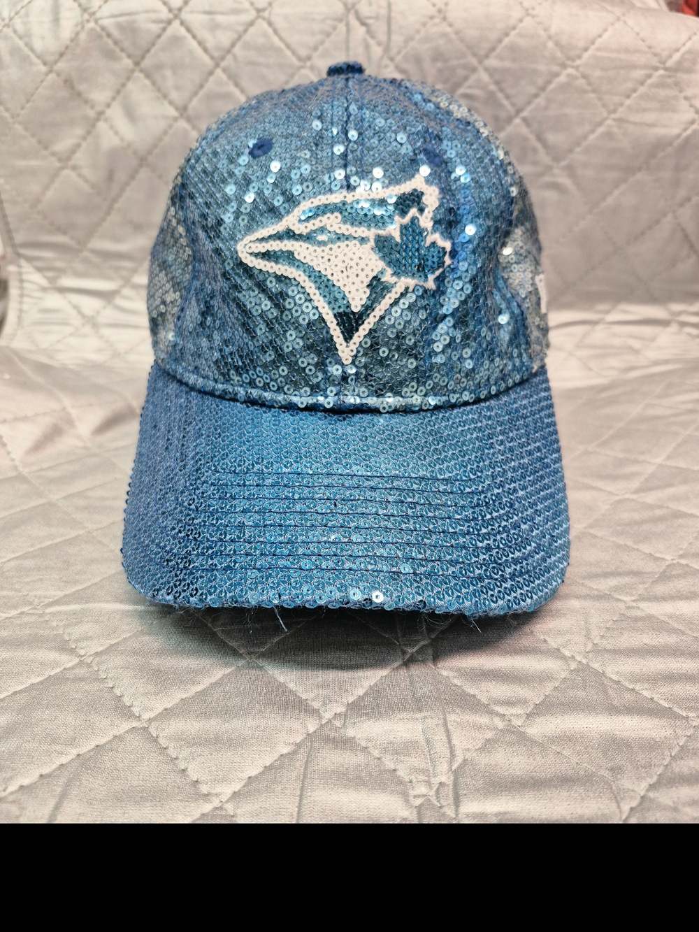 RARE- VS PINK x MLB New Era Sequined Light Blue Toronto Blue Jays Cap Hat Y2K